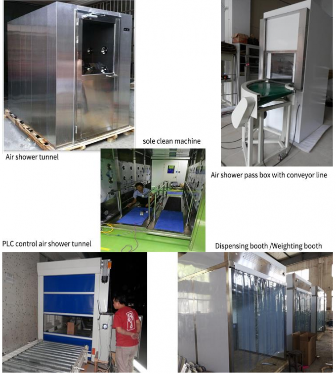 Portable Clean Booth Softwall Clean Room Aluminum Frame Low Noise