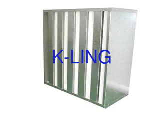 H14 V Bank Air Filter Big Dust Capacity Galvanized / Stainless Steel Frame
