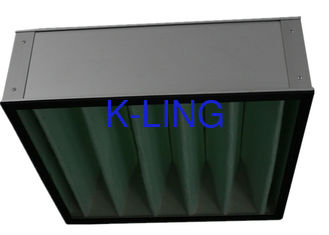Industrial Glass Fiber V Bank Filter MERV16 For Ventilation AHU System