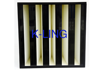 Compact Glass Fiber Filter Paper Box Type With Plastic Frame Ventilation V Bank Filter