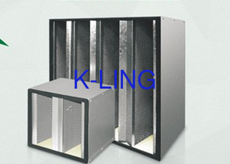 Temperature Fiber Glass V Bank Filter  With Holt Melt Beads H13 H14 Efficiency