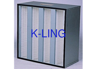 V Bank Air Filter Glass Fiber Media H13 H14 Grade With EVA Gasket