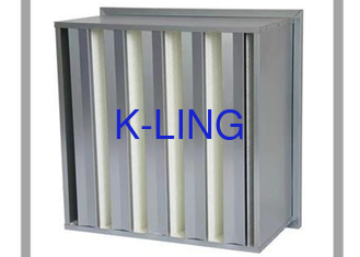 Efficiency V Bank Air Filter With Holt Melt Beads Spacer EVA Gasket Glass Fibre Media