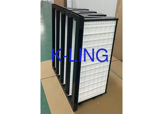 W Shape V-Bank Type HEPA Filters Plastic Medium Industrial Micro Air Filter