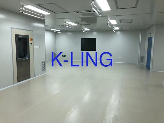 PVC Anti static Floor Clean Room Freestanding Installation Grey White Sandwich Panel Modular Cleanroom Solution
