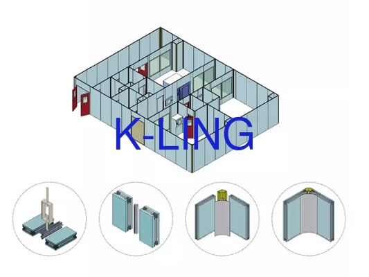 Modular Cleanroom System with HEPA/ULPA Filters for Class 100/1000/10000 Controlled Environment and 50mm Thickness Panels