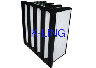Light Weight 4V Rigid V Bank Filter Dust , F5 / F6 Efficiency Air Condition Filter