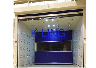 Blue Rolling Door Air Shower Tunnel With Powder Coated Steel Cabinet