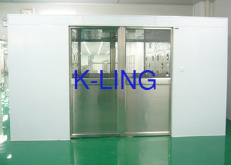 Three Side Blowing Auto Sliding Door Air Shower Tunnel Class 100 Cleanliness Level