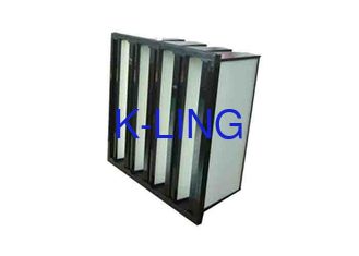 Plastic Frame Dust Holding V Bank Air Filters With Fiberglass Medium Material