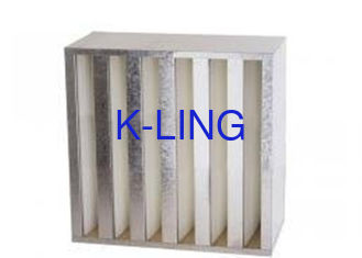 High Air Flow Compact HVAC Air Filters V Bank Filter With Galvanized Iron Frame