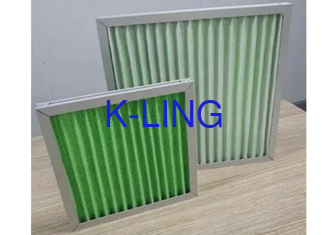 Green Pleated Panel Air Filters G1 G3 Efficiency Polyester Media Filter