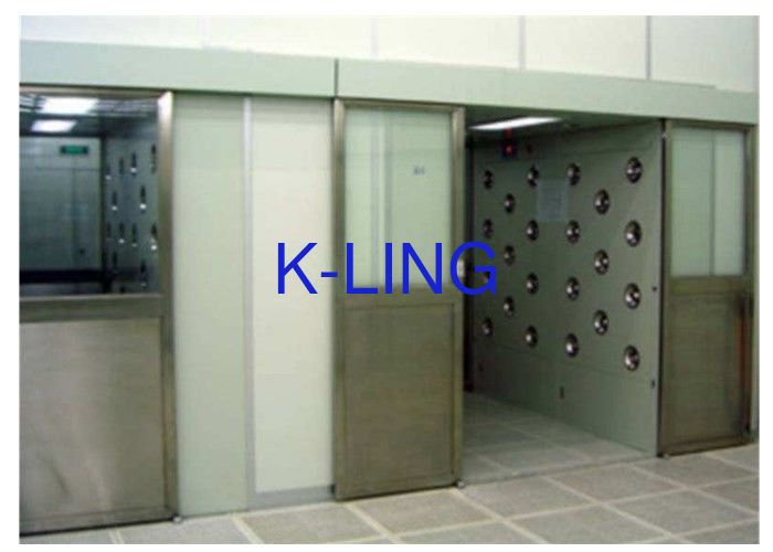 Auto Sliding Door Air Shower Booth With Powder Coated Wall / DC Motor