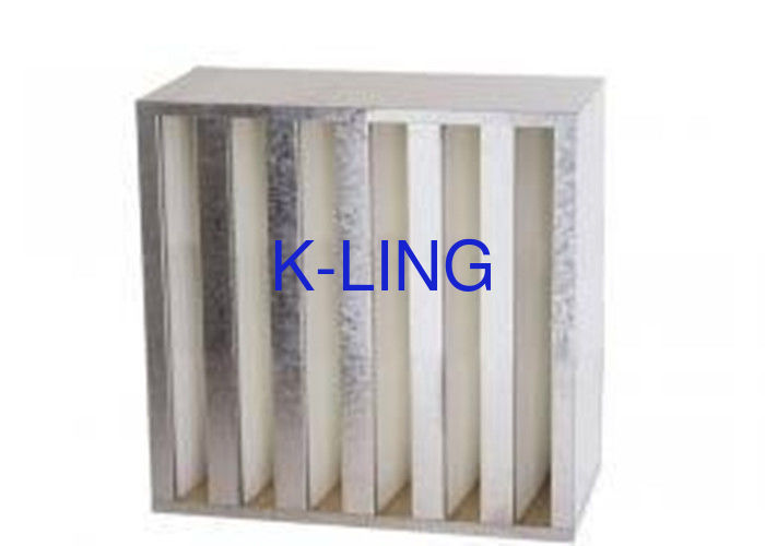 High Air Flow Compact HVAC Air Filters V Bank Filter With Galvanized ...