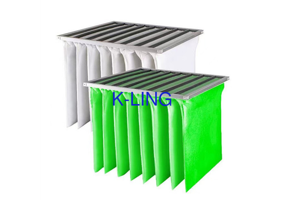 F5 F6 F7 F8 F9 Bag Type Pocket Air Filter Aluminum Frame Low Resistance