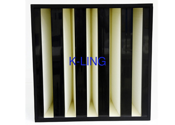 Compact Glass Fiber Filter Paper Box Type With Plastic Frame Ventilation V Bank Filter