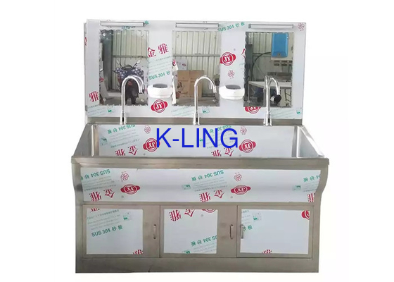 SUS304 316L Clean Room Equipments High Back Panel Medical Hospital Hand Wash Sink