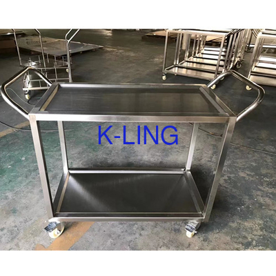 Clean Room Stainless Steel Mobile Transfer Cart With Four Truckles