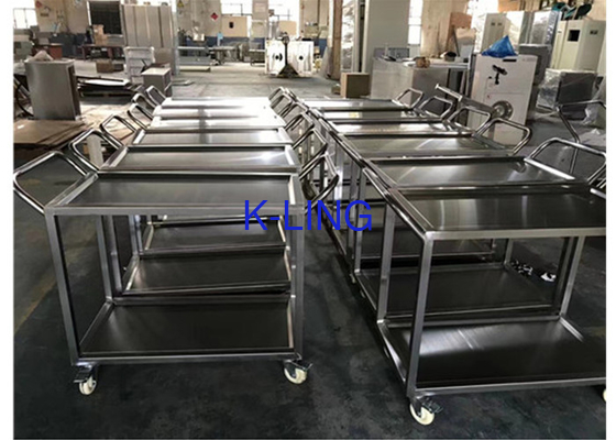 Clean Room Stainless Steel Mobile Transfer Cart With Four Truckles