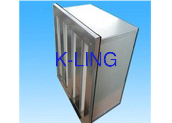 Temperature Fiber Glass V Bank Filter  With Holt Melt Beads H13 H14 Efficiency