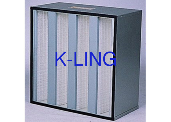 V Bank Air Filter Glass Fiber Media H13 H14 Grade With EVA Gasket
