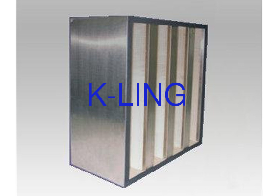 V Bank Air Filter Glass Fiber Media H13 H14 Grade With EVA Gasket