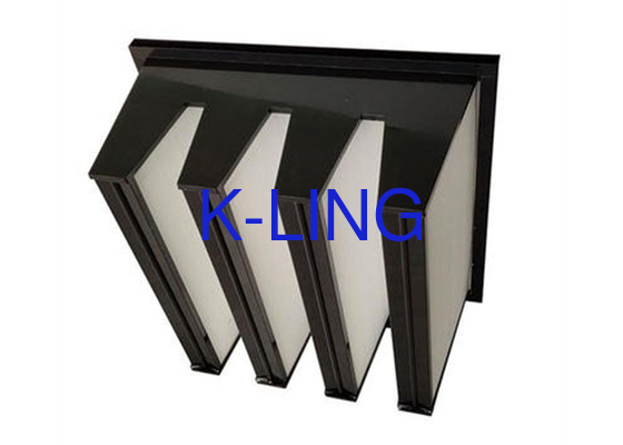 Dust Capacity V Bank Filter With Holt Melt Beads Spacer H13 H14 Grade 18 Sq.m Media Area