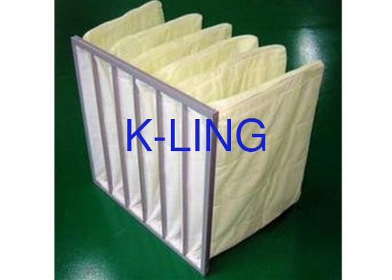 Humidity Resistant Synthetic Fiber Pocket Air Filter With Aluminium Alloy Frame
