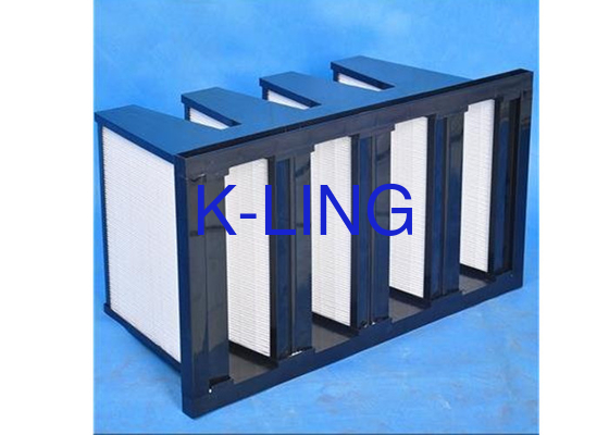 Temperature Glass Fiber V Bank Filter With V Shaped Construction