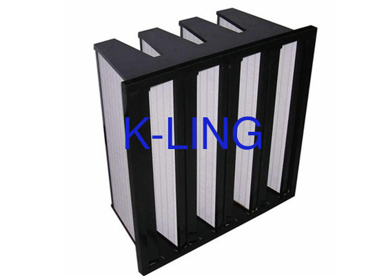 Dust Capacity FiberGlass V Bank Filter With EVA Gasket Glass Fibre Media 18 Sq.m Area