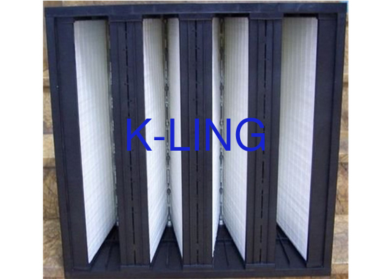 Dust Capacity Glass Fibre V Bank Air Filter F7-F9 Grade For 80.C Temperature Applications