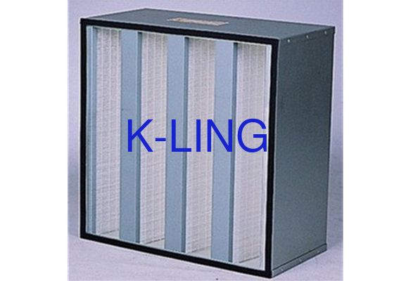 Dust Capacity V Bank Filter With Fiberglass Medium EVA Gasket H10-H14 Filtration Classes