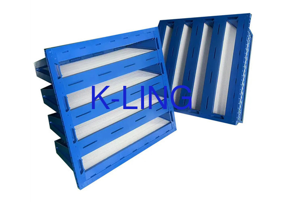 Plastic Frame V Bank Filter With High Filtration Efficiency 99.9% And Dust Holding Capacity 200-2400 G/m2