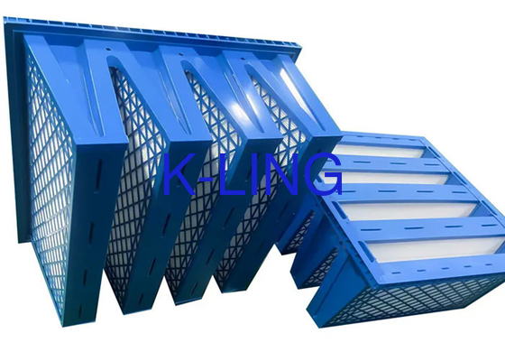Plastic Frame V Bank Filter With High Filtration Efficiency 99.9% And Dust Holding Capacity 200-2400 G/m2