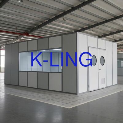PVC Anti static Floor Clean Room Freestanding Installation Grey White Sandwich Panel Modular Cleanroom Solution
