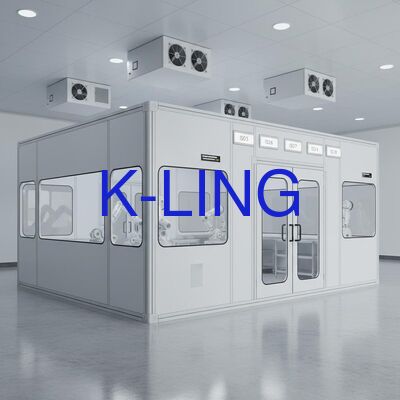 Epoxy Flooring Modular Cleanroom with HEPA Filter Efficiency 99.999% @0.3um and Lighting More Than 350 Lux for Research Laboratories