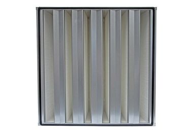 Metal Frame Mini Pleat V Bank HEPA Air Filter Size Customizable