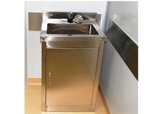 Durable Hospital Wash Tank , Single Bowl Free Standing Washbasin Cabinet