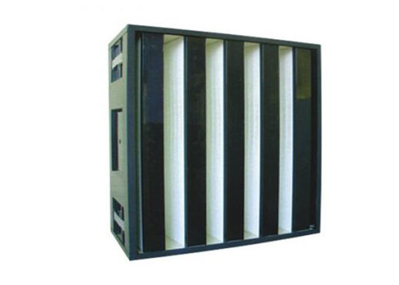 Plastic Frame Dust Holding V Bank Air Filters With Fiberglass Medium Material