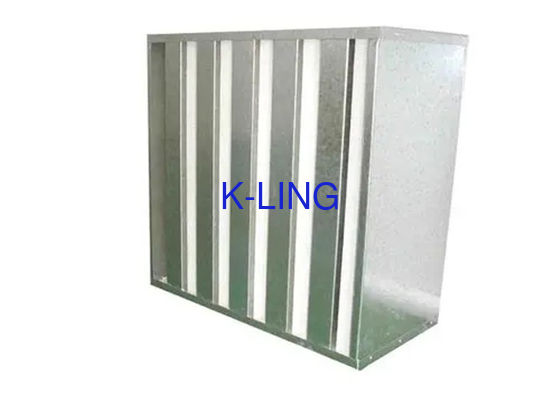 H14 V Bank Air Filter Big Dust Capacity Galvanized / Stainless Steel Frame