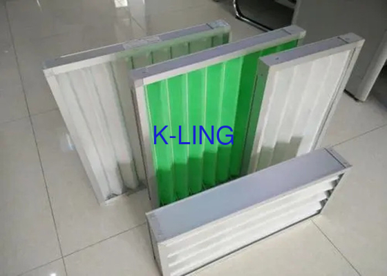 Green Pleated Panel Air Filters G1 G3 Efficiency Polyester Media Filter