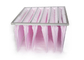 Non Standard Pocket Air Filter F7 - F9 Efficiency Pink Color