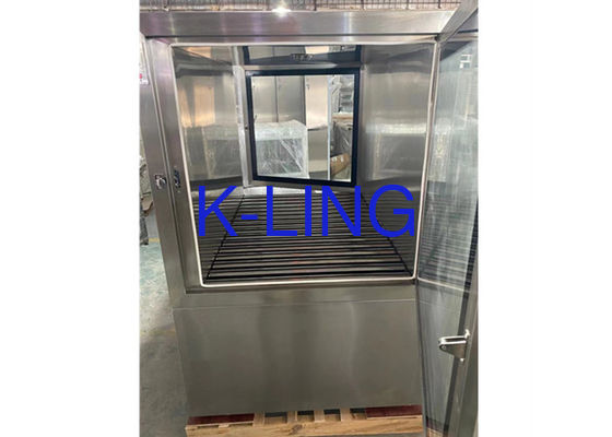 Customized Stainless Steel Static Pass Box With SS Roller Line For Goods Transfer