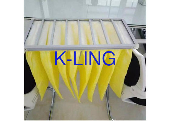 80% Humidity Pocket Air Filter With Aluminum Alloy Frame And Synthetic Fiber