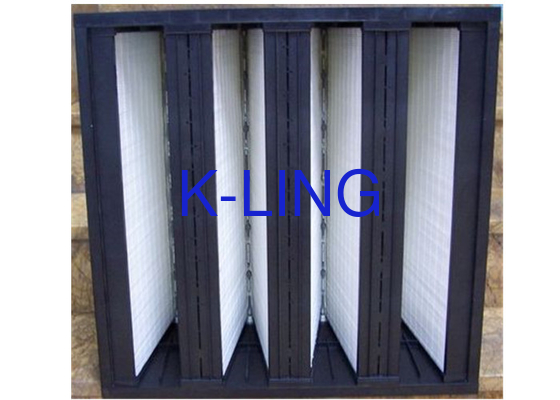 Dust Capacity FiberGlass V Bank Filter With EVA Gasket Glass Fibre Media 18 Sq.m Area