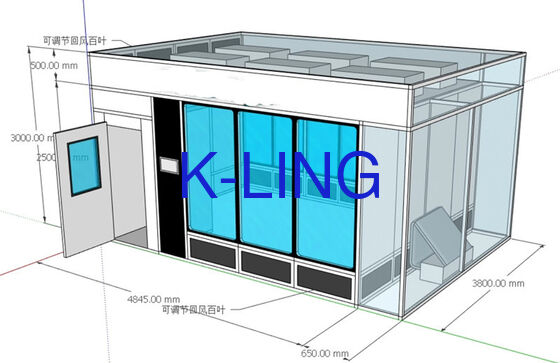 Fire Resisting Wall Hardwall Cleanroom with Transparent Window and ISO5-ISO8 Purification Rank Modular Clean Room