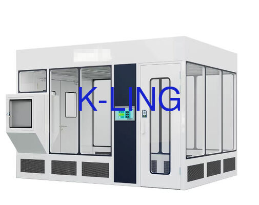 Modular Cleanroom System with Integrated HEPA Filters, 50mm Thickness, and More Than 350 Lux Lighting