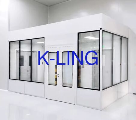 Epoxy Flooring Modular Cleanroom with HEPA Filter Efficiency 99.999% @0.3um and Lighting More Than 350 Lux for Research Laboratories