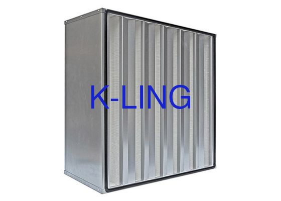Metal Frame Mini Pleat V Bank HEPA Air Filter Size Customizable